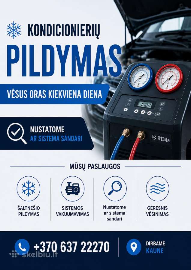 Kondicionierių pildymas ir remontas Kaune.