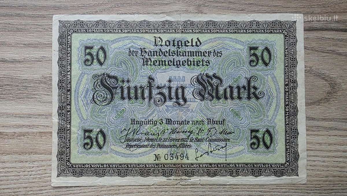 1922 metų 50 Memel markių - nuotraukos Nr. 2