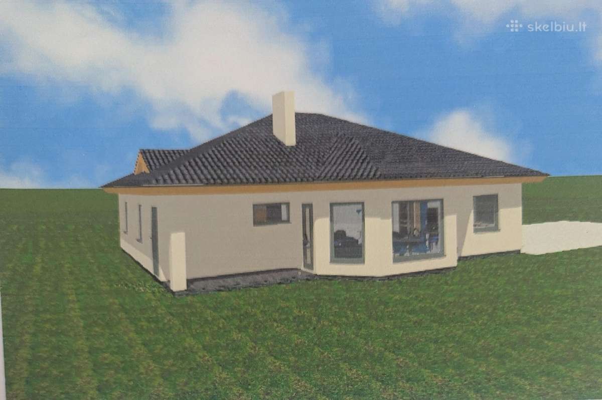 Sklypas su namo projektu ir statybos leidimu