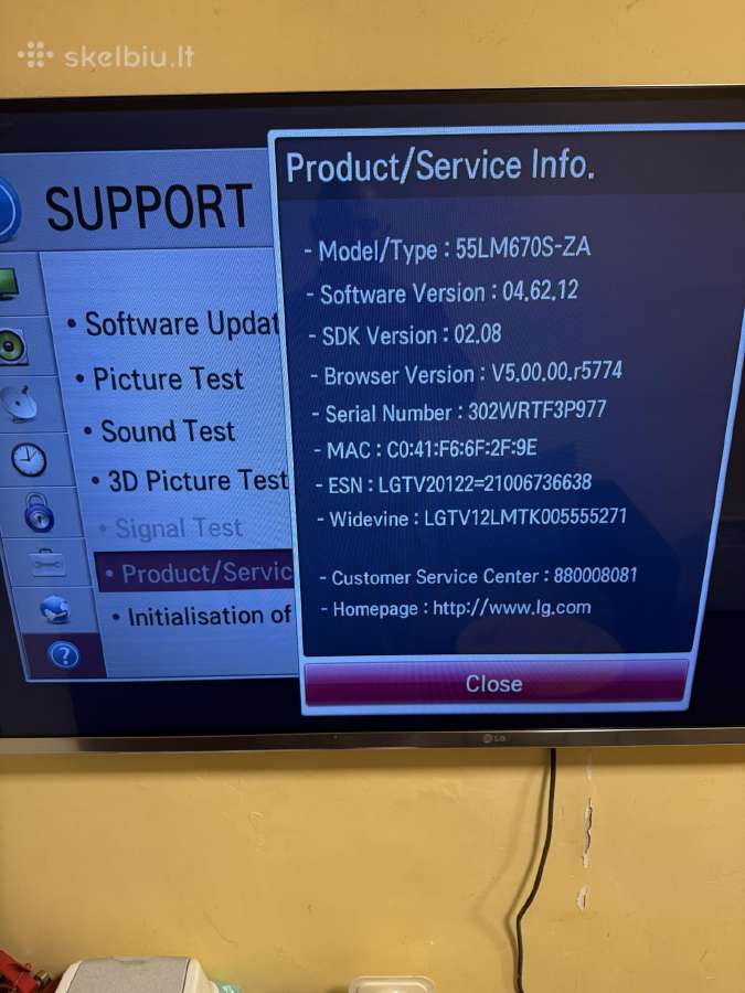 LG smart TV.55 coliai