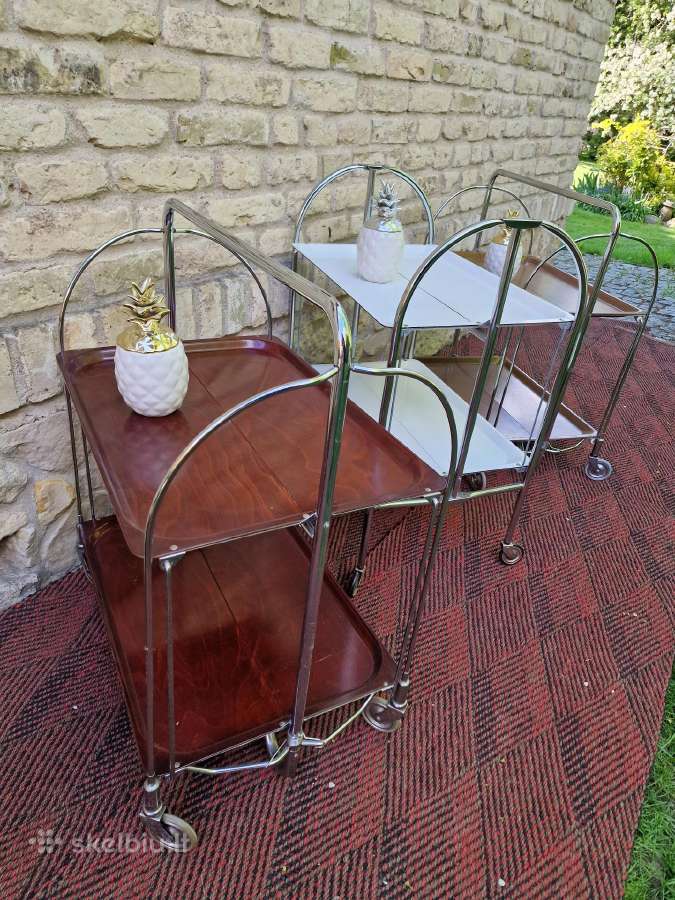 Vintažiniai mid century seviravimo staliukai - nuotraukos Nr. 3
