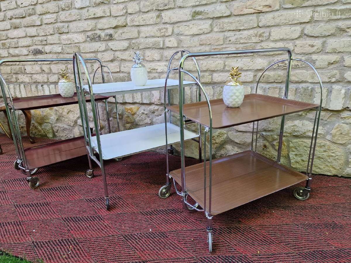 Vintažiniai mid century seviravimo staliukai - nuotraukos Nr. 5