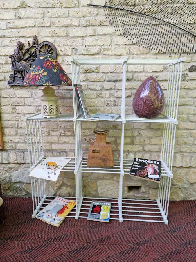 Vintažinė mid century medinė etažerė/lentyna
