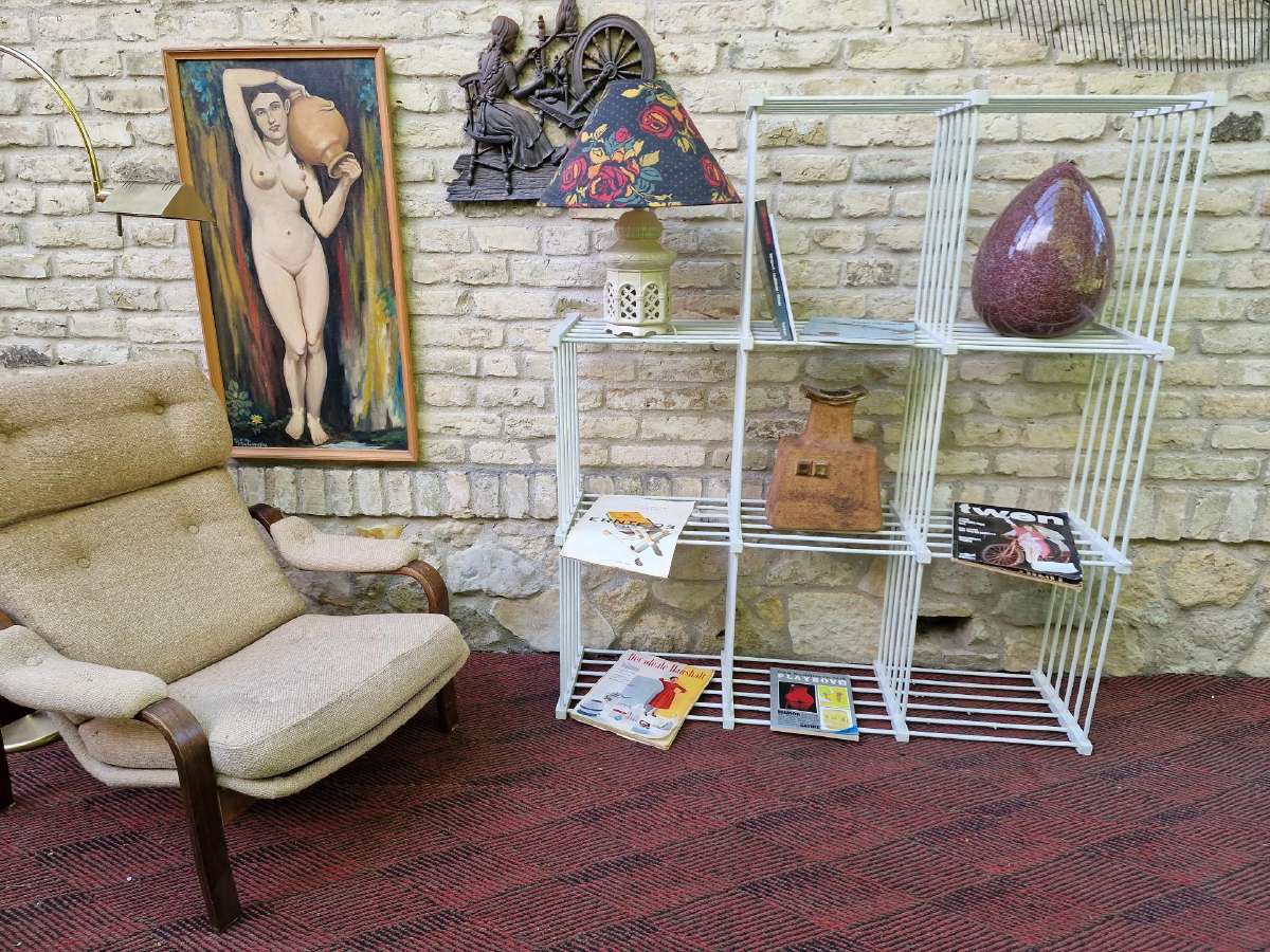 Vintažinė mid century medinė etažerė/lentyna - nuotraukos Nr. 4