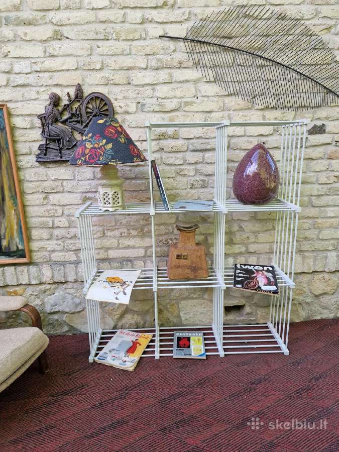 Vintažinė mid century medinė etažerė/lentyna - nuotraukos Nr. 11