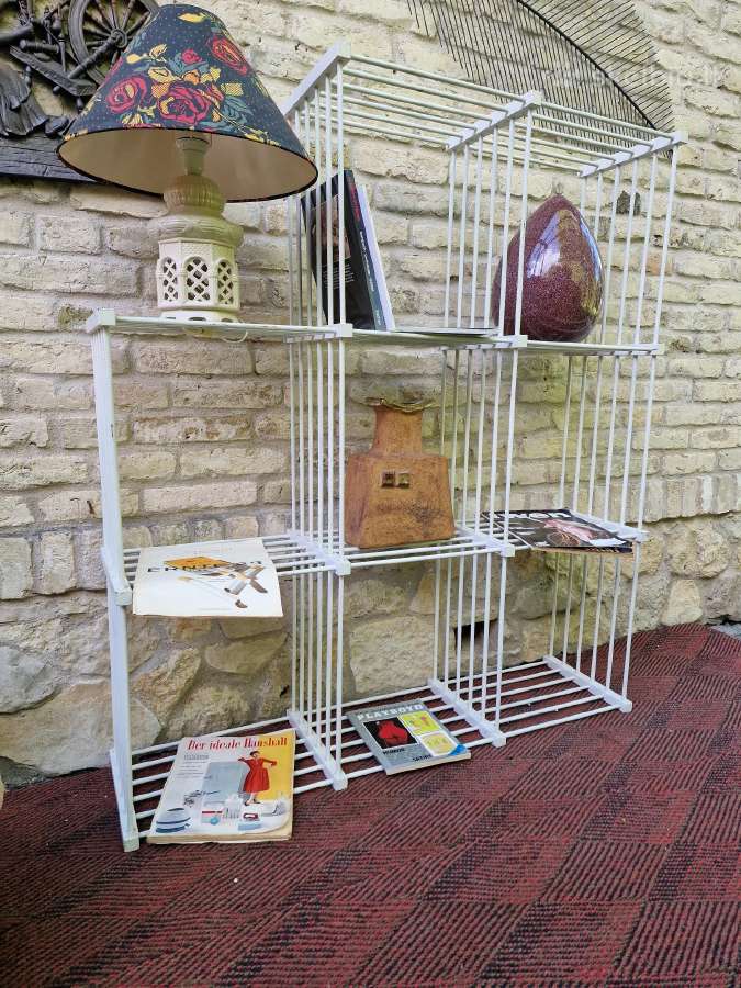 Vintažinė mid century medinė etažerė/lentyna - nuotraukos Nr. 13