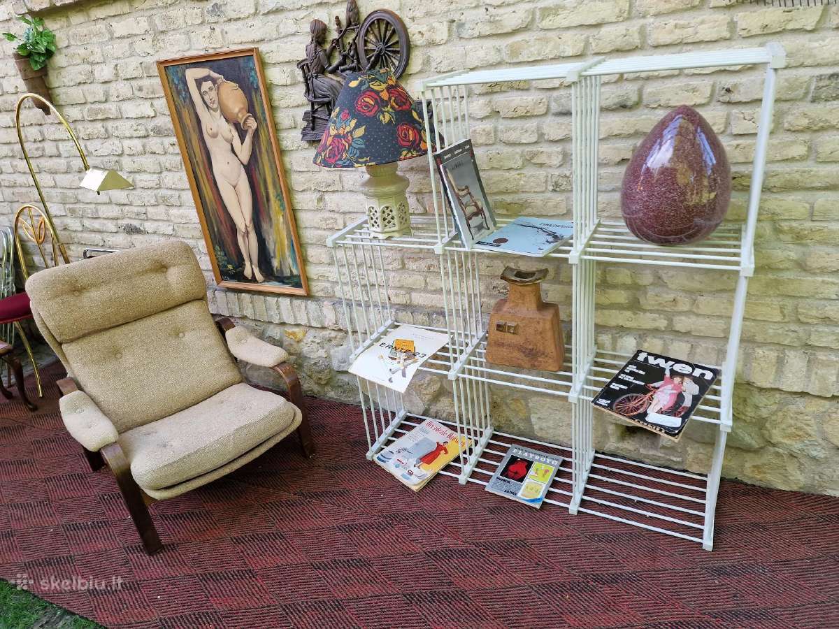 Vintažinė mid century medinė etažerė/lentyna - nuotraukos Nr. 16