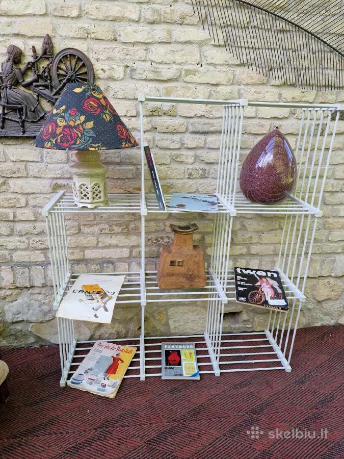 Vintažinė mid century medinė etažerė/lentyna - nuotraukos Nr. 17