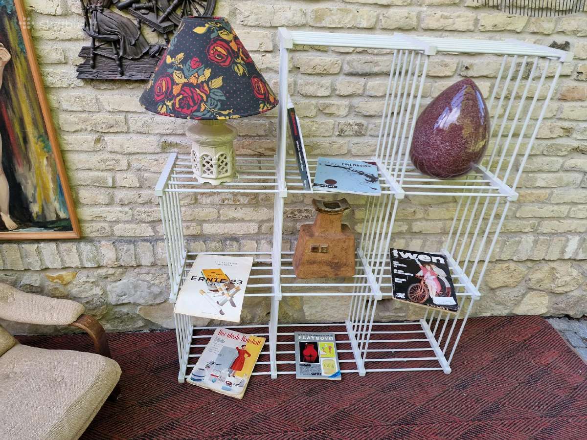 Vintažinė mid century medinė etažerė/lentyna - nuotraukos Nr. 18