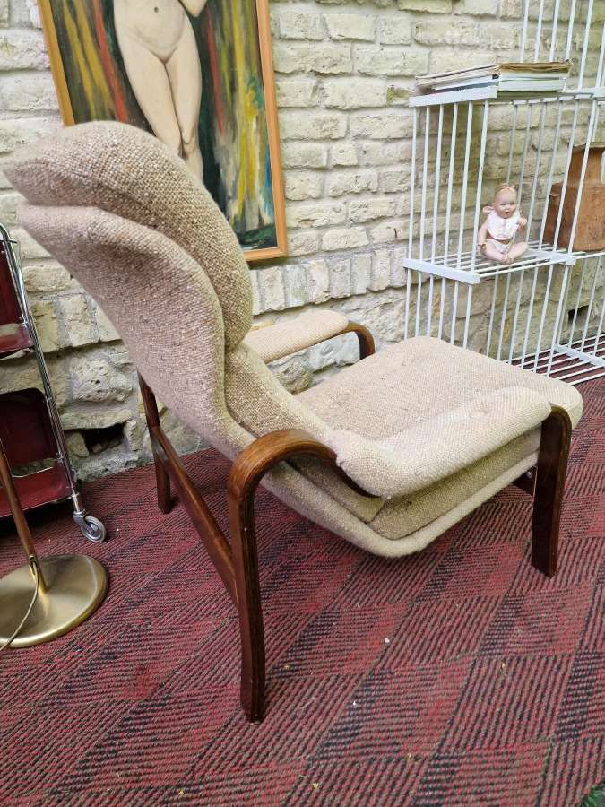 Vintažinis mid century autorinis fotelis/šezlongas - nuotraukos Nr. 13