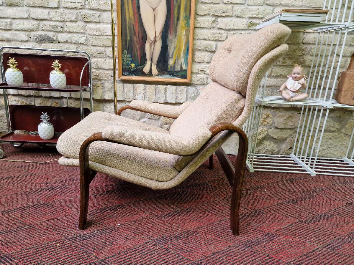 Vintažinis mid century autorinis fotelis/šezlongas - nuotraukos Nr. 15