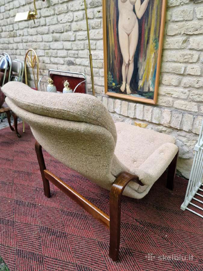Vintažinis mid century autorinis fotelis/šezlongas - nuotraukos Nr. 36