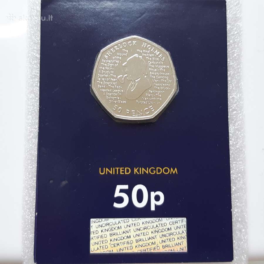 Didžioji Britanija 50 pensų Šerlokas Holmsas 2019