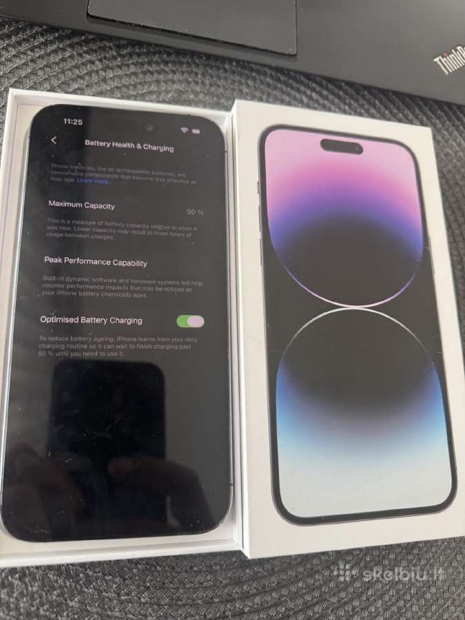 iPhone 14 pro max 256gb deep purple baterija 90% - nuotraukos Nr. 8