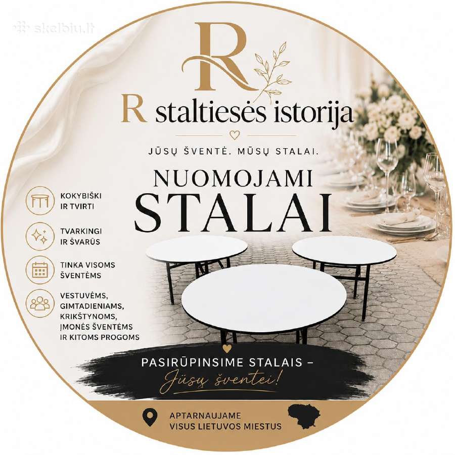 Stalų ir staltiesių nuoma Jūsų šventei
