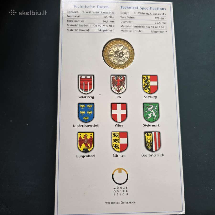 Austrija 1996 50 schilling Austrijos 1000-metis - nuotraukos Nr. 5