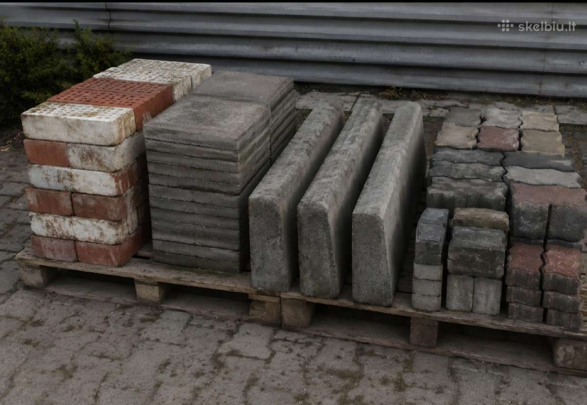 Priimu plytas, šaligatvio plyteles gatvės bortus.