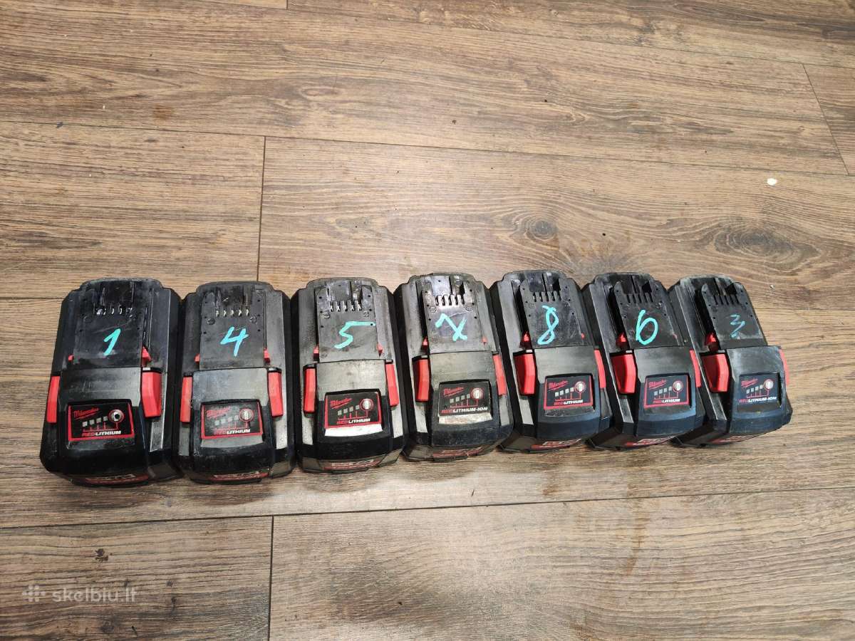 Milwaukee M18 12ah baterijos naudotos yra ir Forge