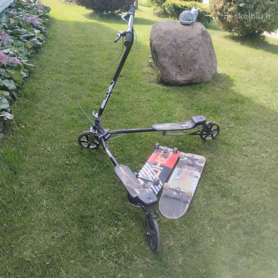 Dvigubinis paspirtukas ir riedlentes