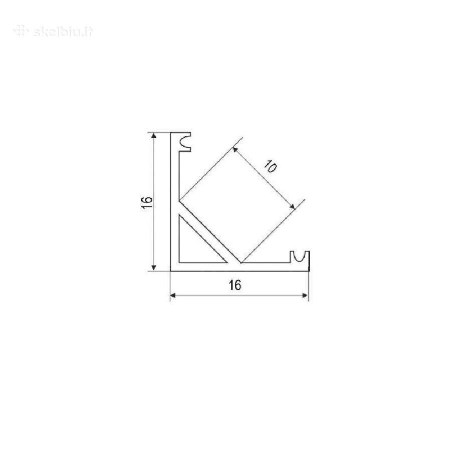 LED profilis 003w 45 laipsnių kampinis - nuotraukos Nr. 3