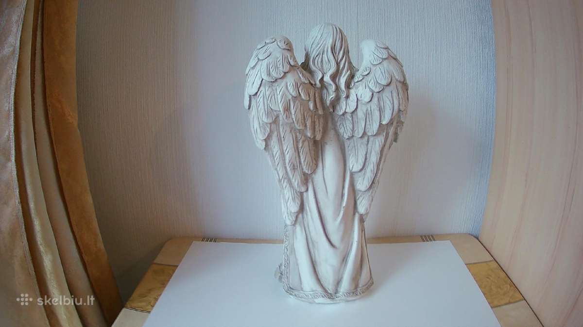 Didele angelo skulptura dramblio kaulo spalvos - nuotraukos Nr. 3