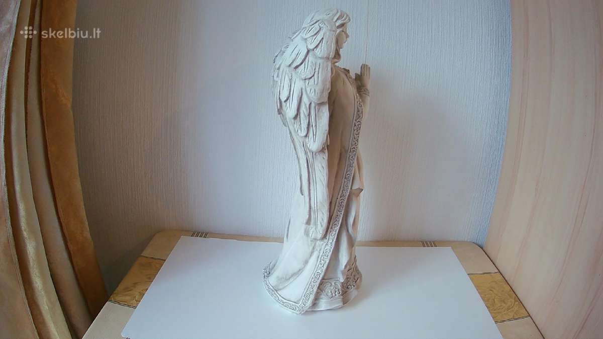 Didele angelo skulptura dramblio kaulo spalvos - nuotraukos Nr. 4
