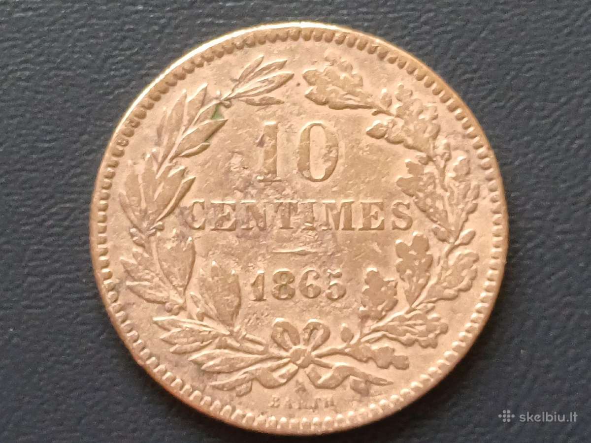 10 centimų 1865m. Liuksemburgas