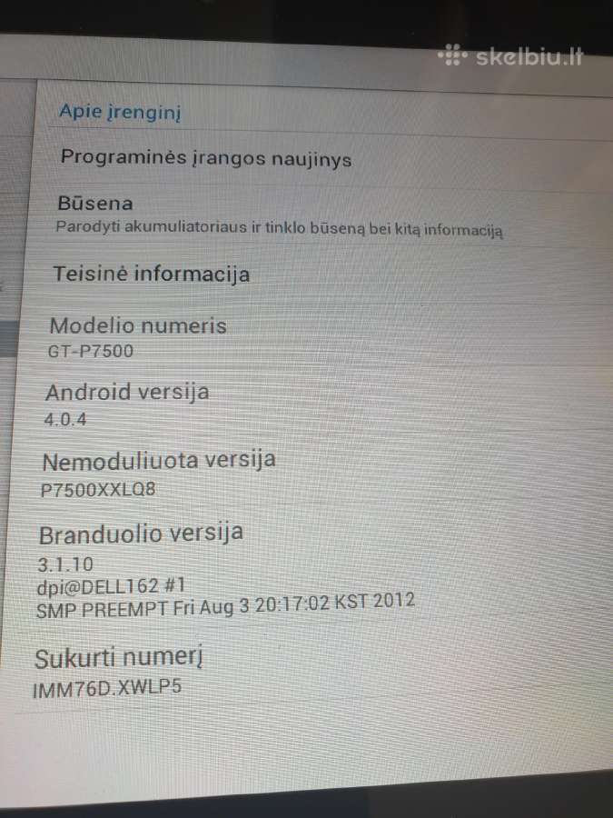 Planšetė Samsung GT-p7500 - nuotraukos Nr. 5