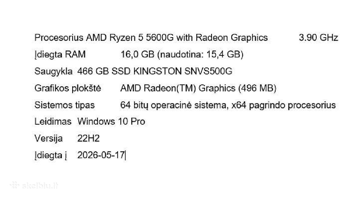 Kompiuteris Amd Ryzen 5 5600g - nuotraukos Nr. 5