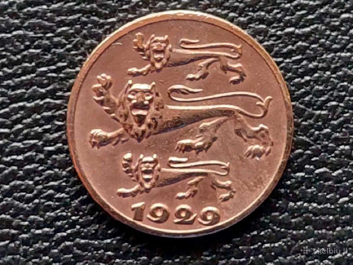 1 centas 1929m. Estija - nuotraukos Nr. 2