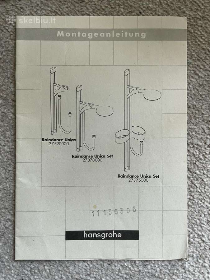 Hansgrohe Raindance Unica montavimo instrukcija