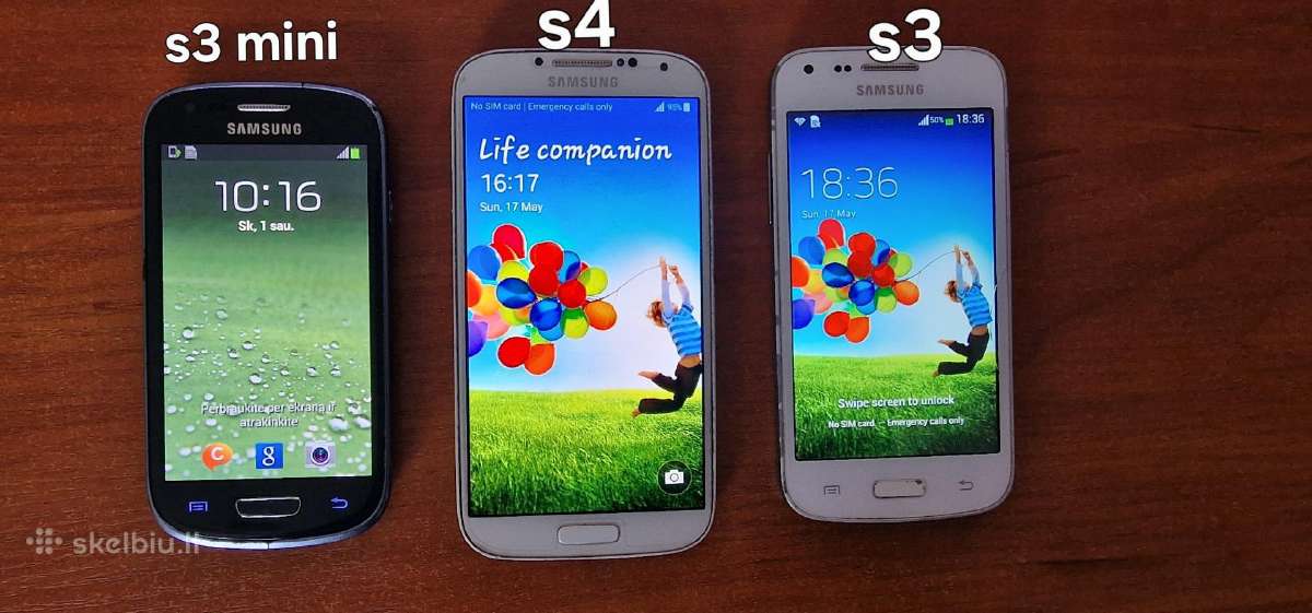 Samsung galaxy s3mini, s3, s4