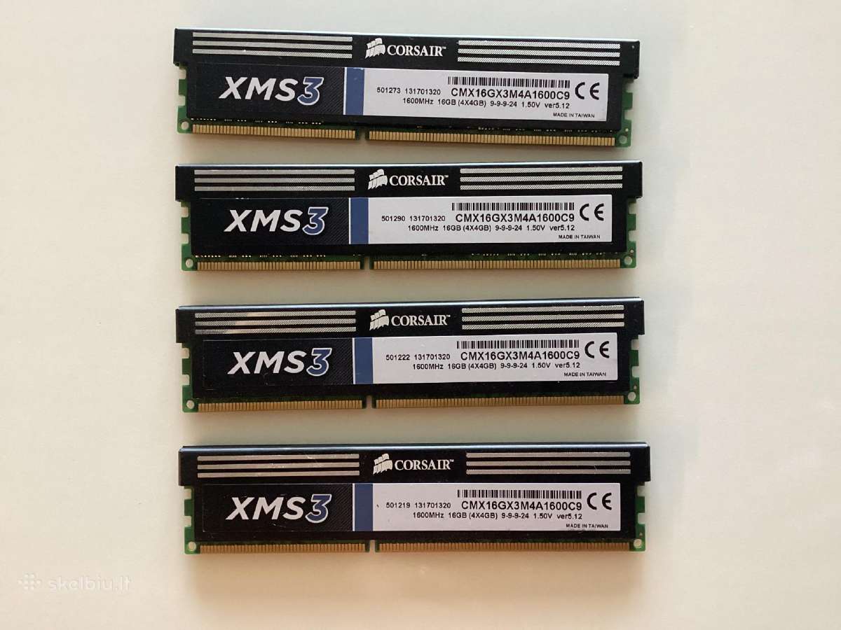 16 GB Corsair RAM komplektas Ddr3