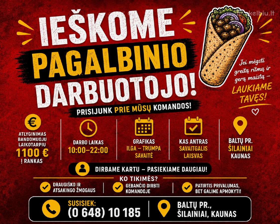 Darbas Street Food Concept Krėvės pr. ir Baltų pr.
