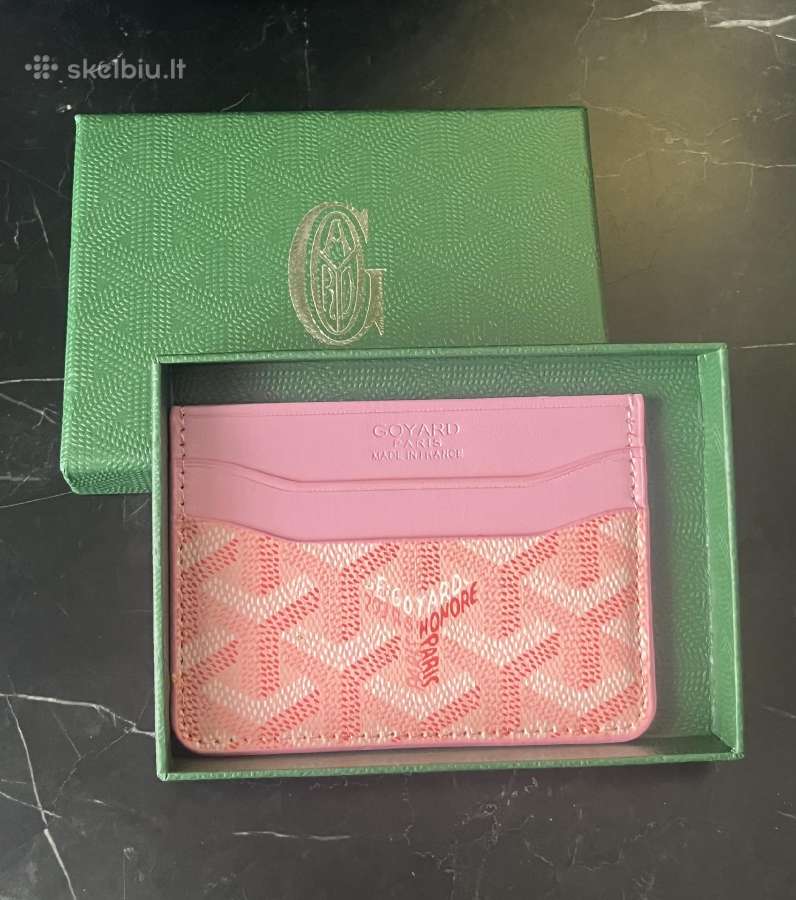 Rožinis goyard kortelių laikiklis
