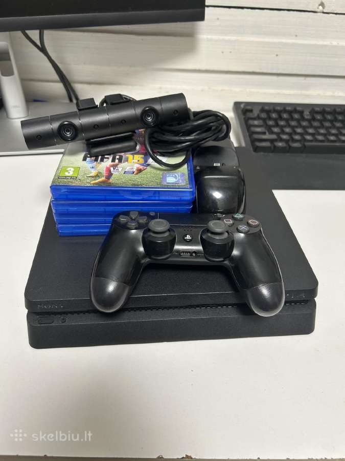 Parduodamas Playstation Slim 500gb + aksesuarai