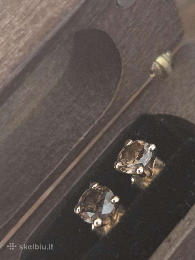 Auksiniai 1,02ct auskarai su briliantais.