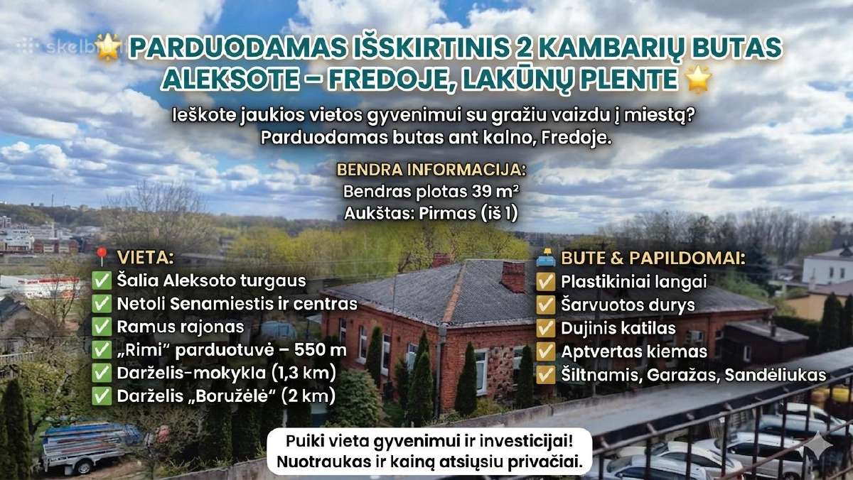 Parduodamas butas Aleksote