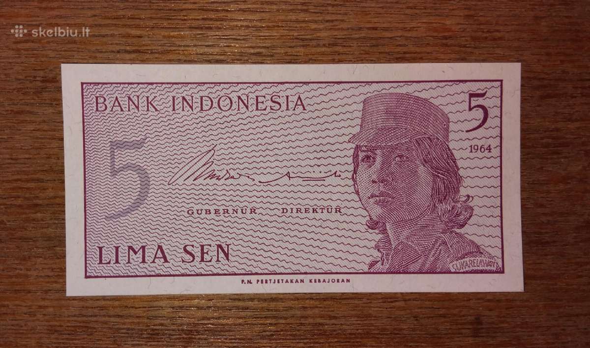 Indonezijos 5 sen banknotas