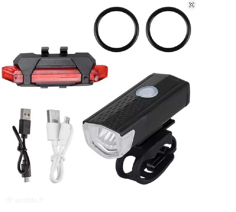 LED žibintai dviračiui komplektas