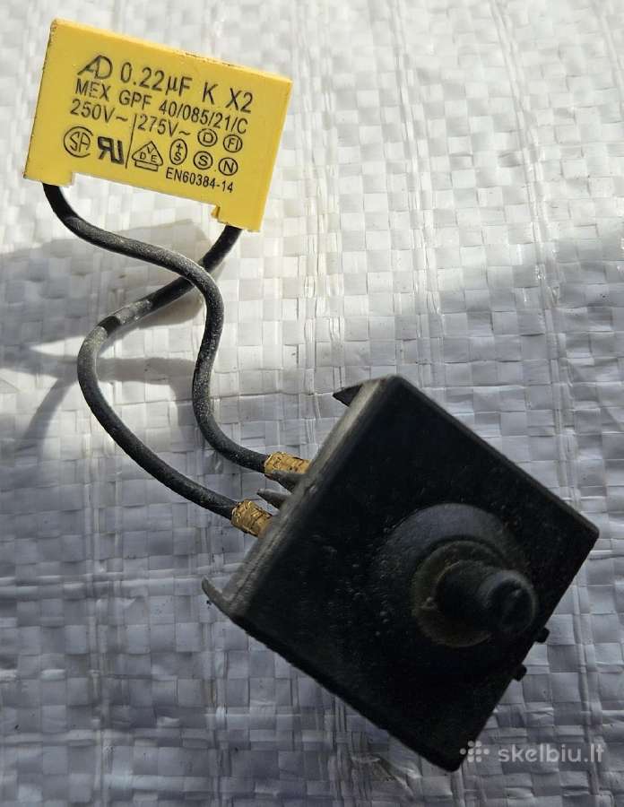 Elektr. jungiklis su kondensatorium 0.22µf talpos