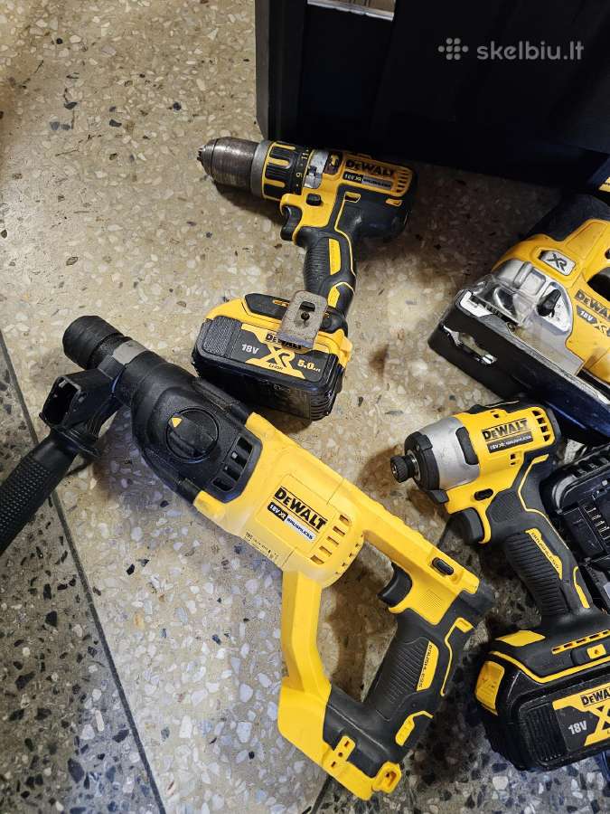 Dewalt 18v 5 irankiu komplektas su 3x baterijomis - nuotraukos Nr. 3
