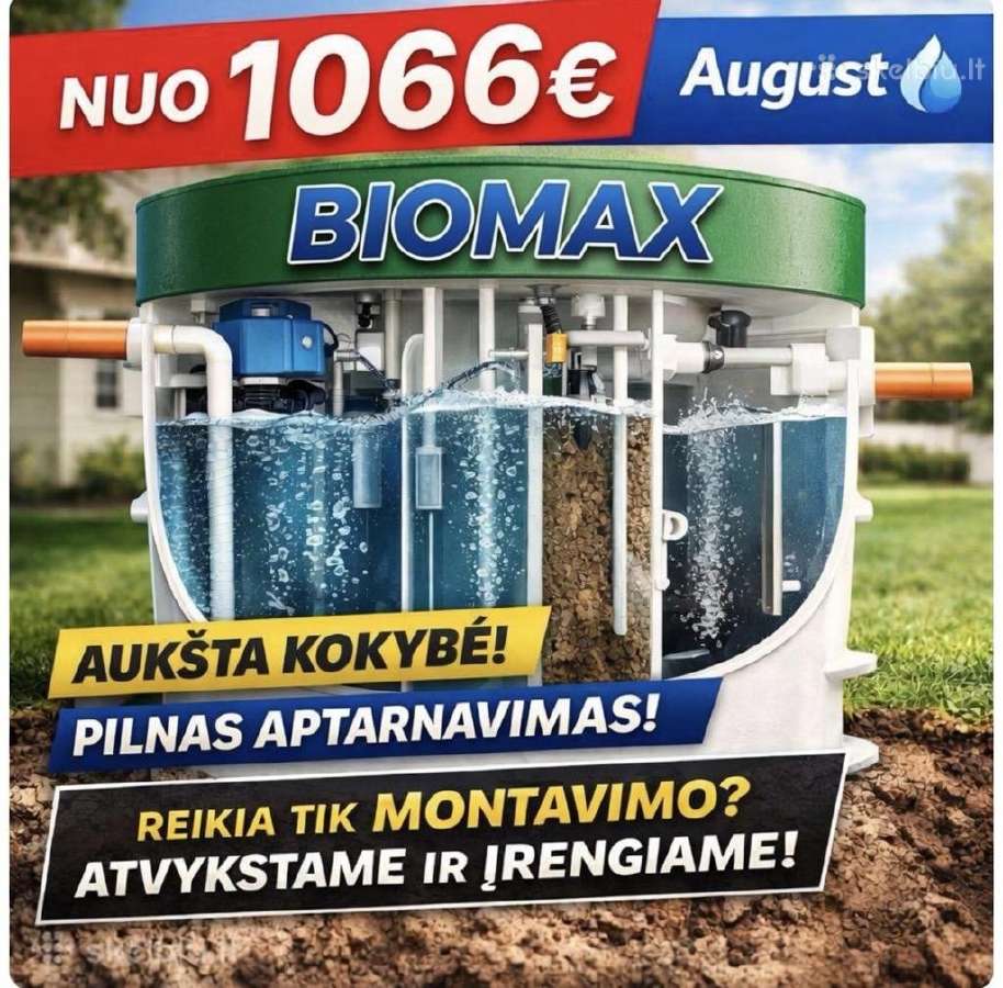 Nuotekų valymo įrenginys ir montavimas iki 7d.d.