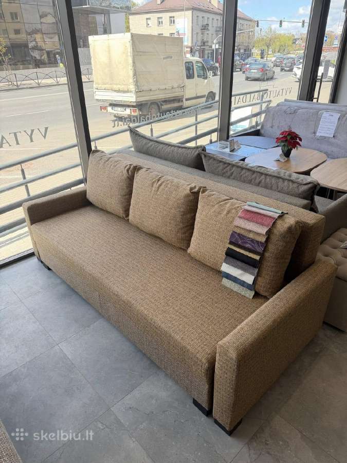 Lietuviška sofa-lova nauja su patalynės dėže - nuotraukos Nr. 2