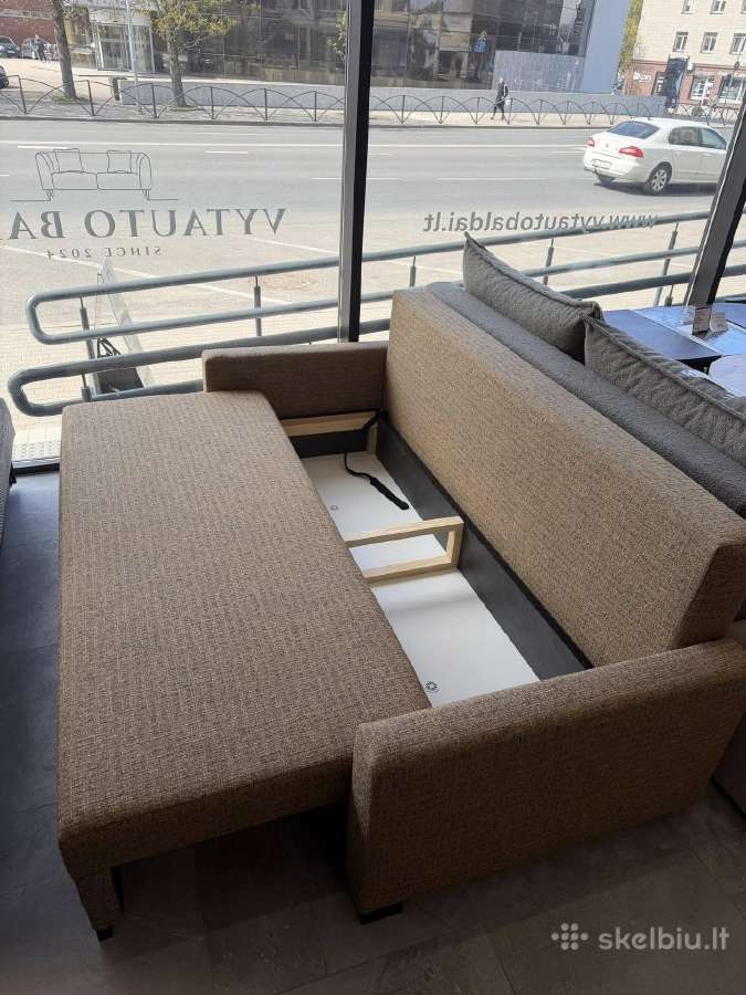Lietuviška sofa-lova nauja su patalynės dėže - nuotraukos Nr. 3