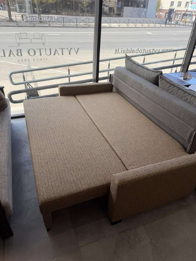 Lietuviška sofa-lova nauja su patalynės dėže - nuotraukos Nr. 5