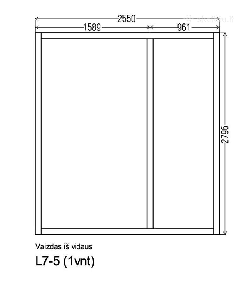 Terasos langai 2796 cm aukštis x 3620 cm ilgis