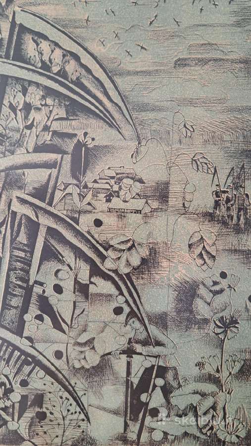 Irena Kačenauskaitė „vasara“ (litografija) 1977m. - nuotraukos Nr. 5