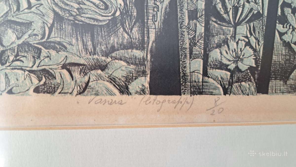 Irena Kačenauskaitė „vasara“ (litografija) 1977m. - nuotraukos Nr. 7