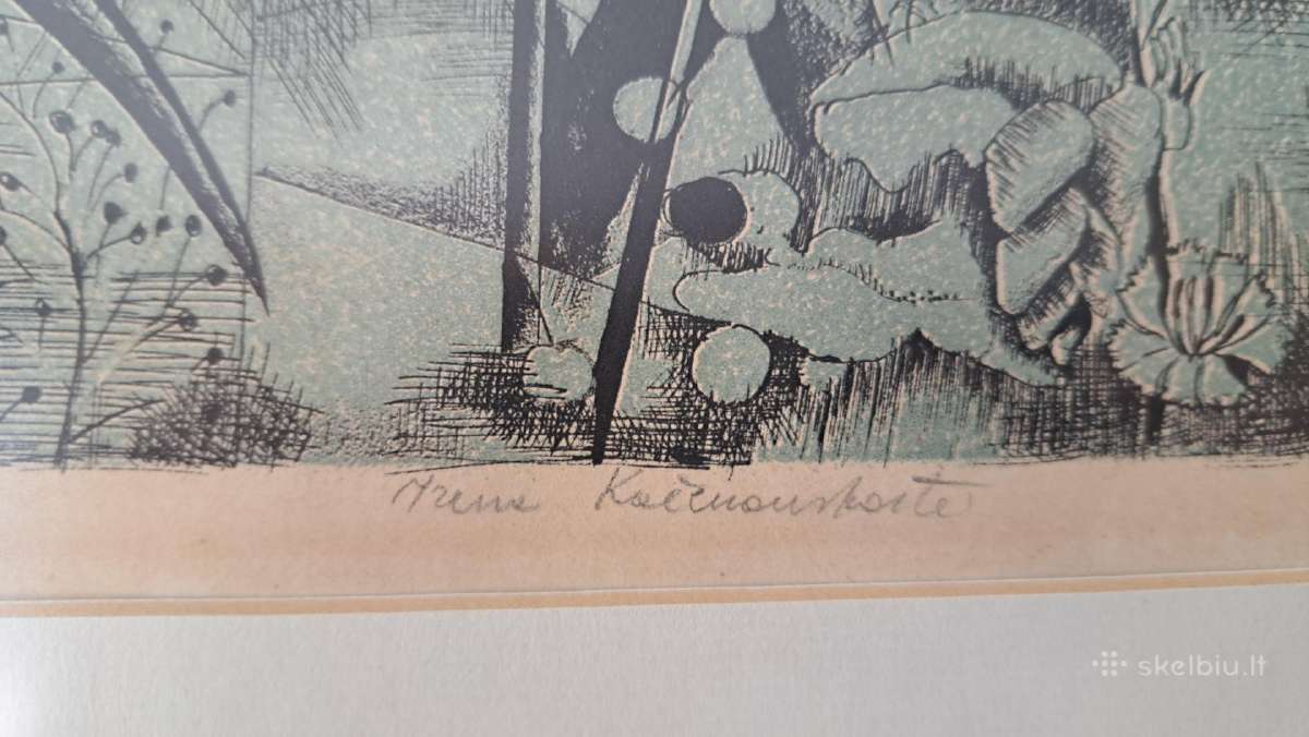 Irena Kačenauskaitė „vasara“ (litografija) 1977m. - nuotraukos Nr. 8